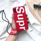 Hot fashion red supr Matte Soft silicon cover case for iphone 6 6Plus S 7 7 plus 8 8Plus X 10 - Cacey