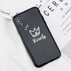 USLION Glossy Crown Phone Case - King | Queen ~ iPhone 7 6s 6 8 Plus - Cacey