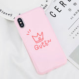 USLION Glossy Crown Phone Case - King | Queen ~ iPhone 7 6s 6 8 Plus - Cacey