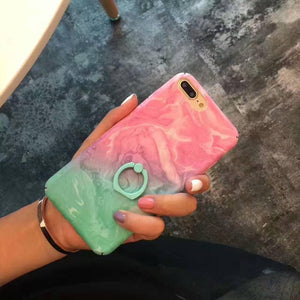 Marble Phone Case With Ring Holder For iPhone 7 6s 6 8 Plus - Cacey