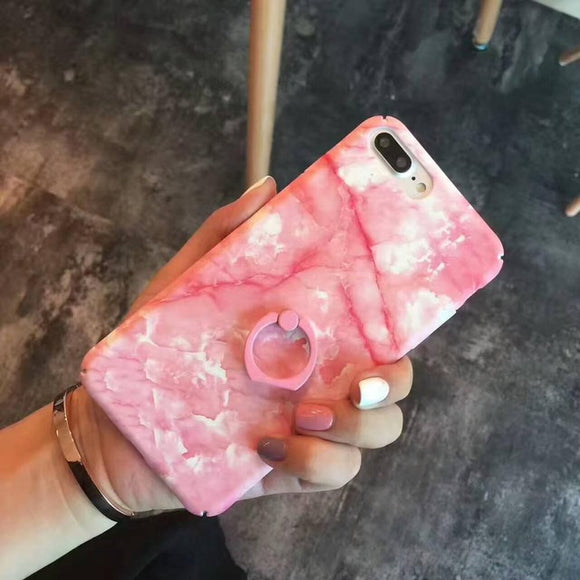 Marble Phone Case With Ring Holder For iPhone 7 6s 6 8 Plus - Cacey