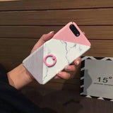 Marble Phone Case With Ring Holder For iPhone 7 6s 6 8 Plus - Cacey