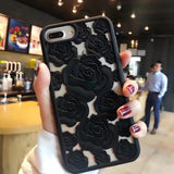 New 3D Hollow Rose soft silicone Cell Phone Case For iphone X SE 5S 8 8plus 6 6s plus 7 7plus - Cacey